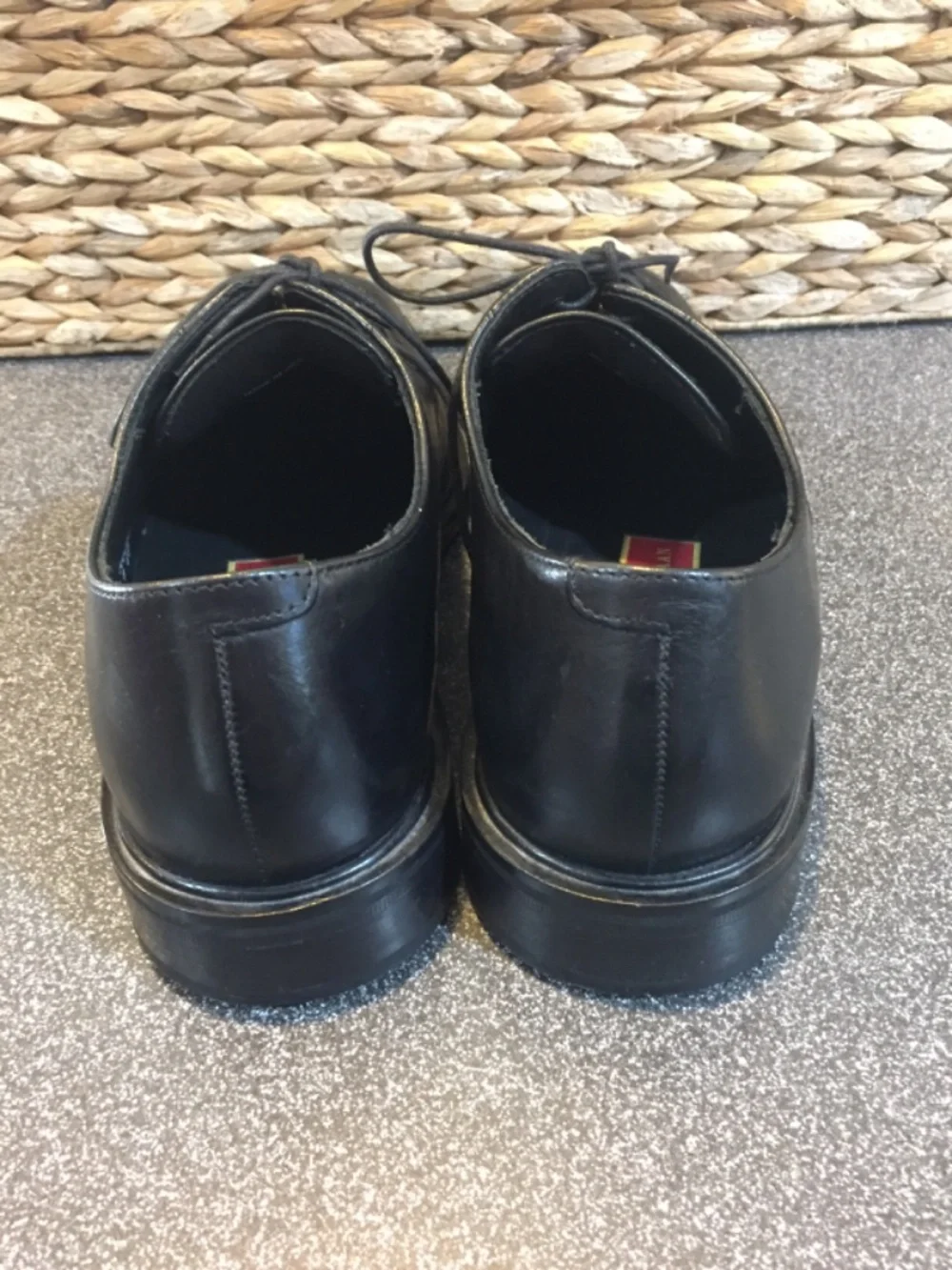 Cole Haan Black Leather Derby Oxfords